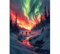 Light Diamond Art Kits Adults, Snow Scene Diamond Painting, Crystal Art Kits for Adults, DIY Round Full Drill Embroidery Cross Stitch Canvas Painting Crafts Pictures, Home Wall Decor, 30x40cm M-8199