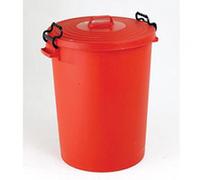 Light Duty Dustbin with Lid 110 Litre Red 382067