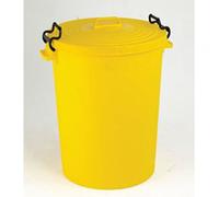 Light Duty Dustbin with Lid 110 Litre Yellow 382069