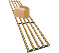 Light-Duty Gravity Roller Conveyor - 50cm Wide 250cm Long ABS Plastic Rollers & Stainless Steel Frame for Warehouse Delivery & Unloading Solutions