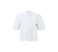 Light Embroidered Blouse with Ruffle Collar and Gathered Detailing for Women s.Oliver Blanc 38