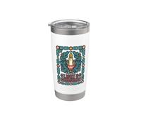 Light & Evergreen Branches Festive Candle Holiday Cheer Cozy Stainless Steel Insulated Tumbler