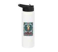 Light & Evergreen Branches Festive Candle Holiday Cheer Cozy Stainless Steel Insulated Water Bottle
