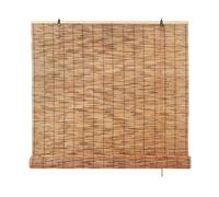 Light Filtering Bamboo Roller Blinds 50 60 70 85 95 100 110 120 130 140 150 160 165 cm, Inside/Outside Mount Bamboo Window Shades, Brown Bamboo Roman Shades Sunscreen for Window(W115cm x H150cm)