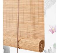 Light Filtering Breathable Carbonization Bamboo Blackout Roller Blinds,Vertical Balcony Partition Privacy Bamboo Roll Up Window,for Indoor/Outdoor/Garden/Kitchen/Gazebo (W115xH250cm)
