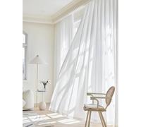 Light Filtering Fabric Panels 2 Piece Set for Home, Ideal for Living Room & Bedroom, 137W x 244L cm, Rod Pocket Design