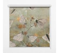 Light Filtering Roller Blind 120x140 cm | Butterflies in the Meadow | Semi Blackout Window Shade | Bedroom Living Room Kitchen | Chain Operated | Easy Wall Ceiling Fit | Privacy Glare Reduction
