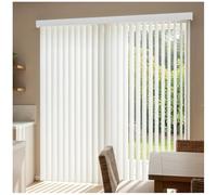Light-Filtering Sliding Glass Door Blinds,White Vertical Blinds,60% Blackout Window Shades,Filter The Light into Room by Turn The Slat - Includes Track Valance & Hardware(130x230cm/51x91in)