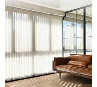 Light-Filtering Window Vertical Blinds, Patio Sliding Glass Door Blinds, Blackout Vertical Blind, Privacy Vertical Blind for Home or Office, W 120 140 160 200 cm White Texture(120cmWx120cmH)
