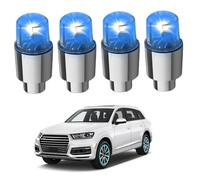 Light for Cars, 4 PCS Wheel Lights Waterproof Decorative LED Alloy LED Tire Valve Stem Cap Light for Cars Truck Motorcycle Accessories, Tire Valve Caps Up, Blue