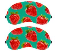 Light Fresh Fruit Patterns on White Anti-Mite Breathable Fabric Eye Cover with Adjustable Hook-and-Loop Strap
