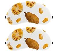 Light Fruit Prints on Plain White Anti-Mite Breathable Fabric Eye Cover with Adjustable Hook-and-Loop Strap