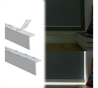 Light Gap Blockers 2PCS Window Light Blocker Blackout PVC Strips for Gap Side Track, Decorative Nursery Blackout Light Blocking Strips/Barrier, Adhesive Shading Cover(Gray,46in/117cm)