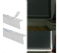 Light Gap Blockers 2PCS Window Light Blocker Blackout PVC Strips for Gap Side Track, Decorative Nursery Blackout Light Blocking Strips/Barrier, Adhesive Shading Cover(White,59in/150cm)