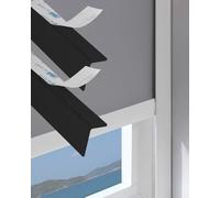 Light Gap Blockers for Blinds Self-adhesive Light Blocking Strips 20 30 40 60 70 72 90 Inch, L Shape Window Light Blocker 2 Pack for Winter, Blinds Shades Sleepy Time Tracks(Black,152.4cm/60inch)