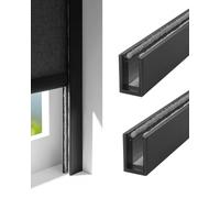 Light Gap Blockers for Blinds U Channel Light Blocking Strips Aluminium Alloy for Roller Blinds, Office Window Light Blocker for Blackout Shades & Blind, Light Blockers(Black,190.5cm/75inch)