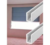 Light Gap Blockers for Blinds U Shape Light Blocking Strips 24 50 65 70 72 inch, Window Side Light Blocker for Apartment Room, Roller Blinds Sleepy Time Tracks(White,101.6cm/40inch)