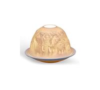 Light-Glow Animal Porcelain Tealight Dome | Decorative Handcrafted Candle Holder & LED Lantern | H8 x Ø12cm | Ambient Lighting for Home Décor | Multiple Designs (Busy Bees)