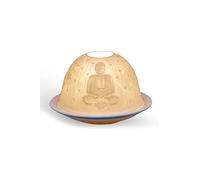 Light Glow Enlightened Buddha Porcelain Tealight Candle Holder Dome