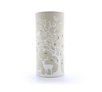 Light-Glow Fabric Table Lamp - Autumn-Inspired Design with Deer and Birds, Cylindrical Shape, Perfect for Wildlife Lovers and Seasonal Decor