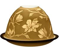 Light-Glow Floral Tealight Dome | Decorative LED Candle Holder | H8 x Ø12cm | Flameless Ambient Lighting for Home Décor | Multiple Designs (Magnolia)