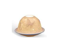 Light-Glow Mystical & Fanciful Porcelain Tealight Dome | Decorative LED Candle Holder | H8 x Ø12cm | Hand Finnished Ambient Lighting for Home Décor | Multiple Designs (Night Fairies)