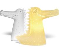 Light-Glow Porcelain Crocodile Night Light - Handcrafted with Perforated Design, Perfect for Kids and Adults, Safe and Stylish Bedside Lamp