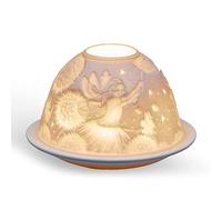 Light-Glow Tealight Candle Holder - Dandelion Fairies LD90045, White, Approx. H8 x Ø12cm or H3.2" x Ø4.7"