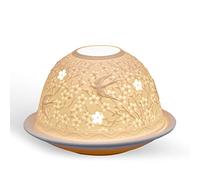Light-Glow Tealight Candle Holder - Swallows LD90065, White, Approx. H8 x Ø12cm or H3.2" x Ø4.7"