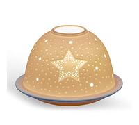 Light-Glow Tealight Candle Holder - Twinkling Star LD90019 White, Approx. H8 x Ø12cm or H3.2" x Ø4.7"
