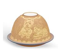 Light-Glow Tealight Candle Holder - Westie Dogs LD90006, White, Approx. H8 x Ø12cm or H3.2" x Ø4.7"