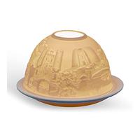 Light-Glow Tealight Candle Holder - York LD90032, White, Approx. H8 x Ø12cm or H3.2" x Ø4.7"