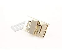 Light Gold, 3.4cm x 2.1cm Rectangle Zinc Alloy Twist Lock Turn Lock Purse Lock for Handbag Purse Bag Making, 1 Piece per lot N69