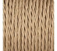 Light Gold 3 Core Twisted Cable Led Filament E27 Bulb Wire 60W Holder Cable 240V Pendant Wire Flexible Lamp Cord (10 Meter)