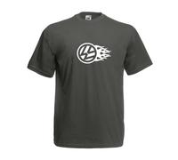 (Light Graphite, L) Vw Flames Campervan Graphic High Quality T-Shirt, Tee, Men's, Unisex