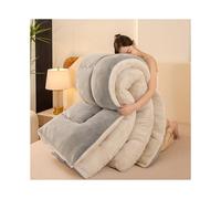(Light Gray, 200cm*230cm) 1pc Autumn and Winter Quilt, Dual-Sided Warm Fleece Blanket, Light Beige-Friendly Fabric, Quick Heating