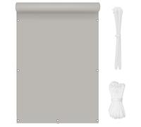 Light Gray Balcony Privacy Fence Cover 0.95x7.5m - Weatherproof Sun Protection Shield with Eyelets Nylon Cable Ties for Patio Garden Backyard & Swimming Pool Security