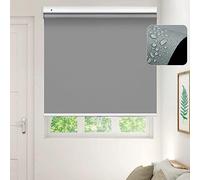 Light Gray Blackout Roller Shades, Thermal Retractable Window Blinds, Various Sizes 50/60/70/80/90/110cm, W×H 125×220cm/49 * 87in, Perfect for Privacy and Energy Efficiency