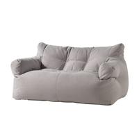 Light Gray Double Bean Bag Sofa Chair - Modern, Simple & Comfortable for Living Room, Bedroom, Balcony - No Fillers, Perfect for Relaxation & Leisure