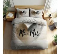 Light Gray Easy Care Printed Duvet Cover Sets, King Size Quilt Cover, Elegant Hand-Painted Wood Grain Romantic Brushed Microfiber Bedding Sets, 230 × 220 cm Soft Comforter Cover with Zipper Closure