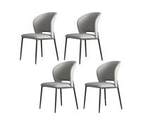 Light Gray Modern Faux Leather Di Chairs4 Pack Comfortable Seating with Sturdy Metal Legs Ideal for Home & Commercial Use Stylish & Durable Design
