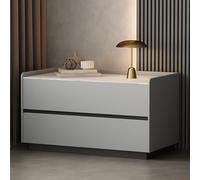 Light Gray Nightstand with 2 Drawers, Wooden Bedside Table for Bedroom & Living Room, Elegant Modern Design, Ideal Storage Solution for Contemporary Decor