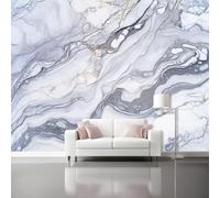 Light Gray Non-Woven Wall Murals - Natural Simple Swirl Marble Wallpaper for Living Room Tv Backdrop Kids Room Decor, Easy to Install, 150 x 105 cm (W x H)