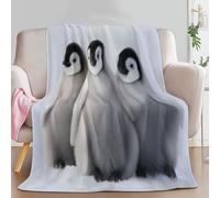 Light gray Personalised Baby Blanket for Boys Girls Kids, 79 × 80 inch Soft Cozy Fluffy Fuzzy Flannel Blankets - King Size Cartoon Animal Penguin Pattern Printed Throw Blanket for Teen