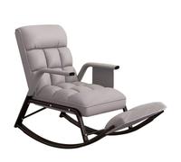 Light Gray Rocking Recliner Chair with Footrest Comfortable Lounge Armchair for Living Room & Balcony Perfect Accent Chair for Elderly & Leisure One Size