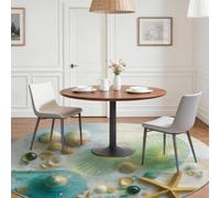 Light Gray Round Rug 60 cm Non Slip Washable Abstract Area Rugs, Seashells Pebbles Starfish Pattern Non Shedding Soft Low Pile Round Carpet for Bedroom Kids Room Kitchen Office Dining Room