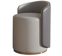 Light Gray Round Swivel Vanity Stool with Backrest High-Rebound Sponge Makeup Chair for Bedroom Dressing Table Living Room Comfortable & Stylish Seating