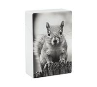 Light Gray Squirrel Cigarette Case 85mm King Size, Crushproof Plastic Cigarette Box Holder for Men Women Cigar Protective Cover Waterproof Cigarettes Holder 20 Capacity