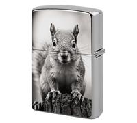 Light Gray Squirrel Lighter Case Pouch Double-Sided Metal Lighter Sleeve Scratch & Drop Resistant Lighters Protector Fits Standard Kerosene Lighters Pocket Protective Cover for Camping Party