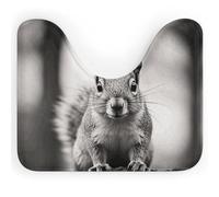 Light Gray Squirrel Toilet Rugs U Shaped Washable, Extra-Soft Plush Bath Mat 20 X 16 Inch Non Slip Toilet Floor Mat Quick Dry Super Absorbent Bathroom Rugs Microfiber Toilet Carpet